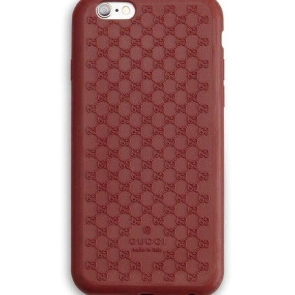GUCCI iPHONE 6 PLUS CASE COVER RED BIO-PLASTIC GG GUCCISSIMA LOGO - Picture 1 of 3